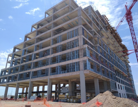 Fachas forradas de Durock y tablaroca